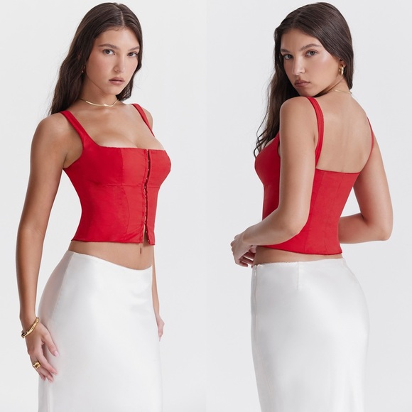 HOUSE OF CB 'Pia' Cherry Red Corset - Picture 3 of 14